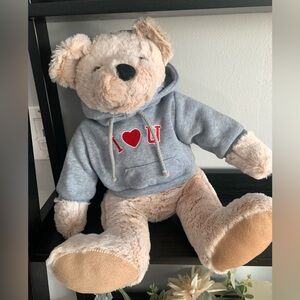 Plush Teddy Bear With I Love U Hoodie Sweatshirt Valentine’s Day